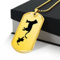 Mama Cat With 1 Kitten - 18k Gold Finished Luxury Dog Tag Necklace