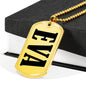 Eva v01 - 18k Gold Finished Luxury Dog Tag Necklace