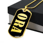 Ora v02 - 18k Gold Finished Luxury Dog Tag Necklace