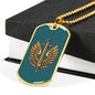 Ukrainian Naval Infantry - 18k Gold Finished Luxury Dog Tag Necklace