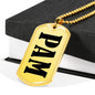 Pam v01 - 18k Gold Finished Luxury Dog Tag Necklace