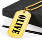 Olive v01 - 18k Gold Finished Luxury Dog Tag Necklace