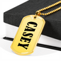 Casey v01 - 18k Gold Finished Luxury Dog Tag Necklace