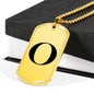 Initial O v1a - 18k Gold Finished Luxury Dog Tag Necklace