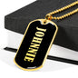 Johnnie v02 - 18k Gold Finished Luxury Dog Tag Necklace