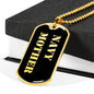 Navy Mother v2 - 18k Gold Finished Luxury Dog Tag Necklace