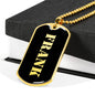 Frank v2 - 18k Gold Finished Luxury Dog Tag Necklace