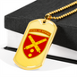 43rd Artillery Brigade (Ukraine) - 18k Gold Finished Luxury Dog Tag Necklace
