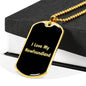 Love My Newfoundland v5 - 18k Gold Finished Luxury Dog Tag Necklace