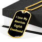 Love My American English Coonhound v5 - 18k Gold Finished Luxury Dog Tag Necklace
