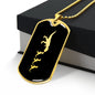 Mama Dinosaur With 3 Hatchlings v2 - 18k Gold Finished Luxury Dog Tag Necklace