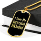 Love My Norwegian Elkhound v2 - 18k Gold Finished Luxury Dog Tag Necklace