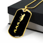 Mama Wolf With 3 Pups v2 - 18k Gold Finished Luxury Dog Tag Necklace