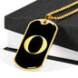Initial O v2a - 18k Gold Finished Luxury Dog Tag Necklace