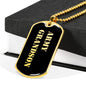 Army Grandson v2 - 18k Gold Finished Luxury Dog Tag Necklace