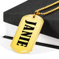 Janie v01 - 18k Gold Finished Luxury Dog Tag Necklace