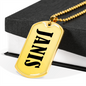 Janis v01 - 18k Gold Finished Luxury Dog Tag Necklace