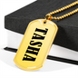 Tasha v01 - 18k Gold Finished Luxury Dog Tag Necklace