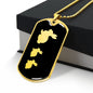 Mama Rabbit With 2 Kittens v2 - 18k Gold Finished Luxury Dog Tag Necklace