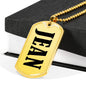 Jean v01 - 18k Gold Finished Luxury Dog Tag Necklace