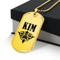 Kim v01a - 18k Gold Finished Luxury Dog Tag Necklace