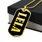 Lela v02 - 18k Gold Finished Luxury Dog Tag Necklace