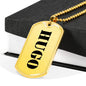 Hugo - 18k Gold Finished Luxury Dog Tag Necklace