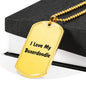 Love My Boxerdoodle v4 - 18k Gold Finished Luxury Dog Tag Necklace