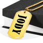 Jody v01 - 18k Gold Finished Luxury Dog Tag Necklace