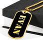 Evan v2 - 18k Gold Finished Luxury Dog Tag Necklace