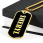 Sheryl v02 - 18k Gold Finished Luxury Dog Tag Necklace