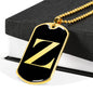 Initial Z v2a - 18k Gold Finished Luxury Dog Tag Necklace