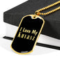 Love My Kuvasz v2 - 18k Gold Finished Luxury Dog Tag Necklace