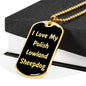 Love My Polish Lowland Sheepdog v5 - 18k Gold Finished Luxury Dog Tag Necklace