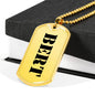 Bert - 18k Gold Finished Luxury Dog Tag Necklace