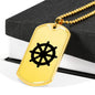 Dharma Wheel - 18k Gold Finished Luxury Dog Tag Necklace