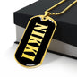 Nikki v02 - 18k Gold Finished Luxury Dog Tag Necklace