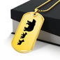 Mama Bear With 2 Cubs - 18k Gold Finished Luxury Dog Tag Necklace