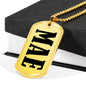 Mae v01 - 18k Gold Finished Luxury Dog Tag Necklace