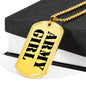 Army Girl - 18k Gold Finished Luxury Dog Tag Necklace