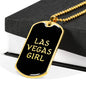 Las Vegas Girl v2 - 18k Gold Finished Luxury Dog Tag Necklace