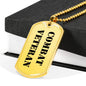 Combat Veteran - 18k Gold Finished Luxury Dog Tag Necklace