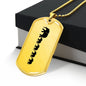 Mama Elephant With 4 Calves - 18k Gold Finished Luxury Dog Tag Necklace