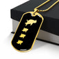 Mama Penguin With 3 Chicks v2 - 18k Gold Finished Luxury Dog Tag Necklace
