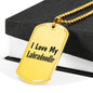 Love My Labradoodle - 18k Gold Finished Luxury Dog Tag Necklace