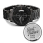 Best Father Since 2020 - Black Chronograph Watch