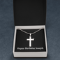 Happy Birthday Joseph v2 - Stainless Steel Ball Chain Cross Necklace