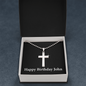 Happy Birthday John v2 - Stainless Steel Ball Chain Cross Necklace