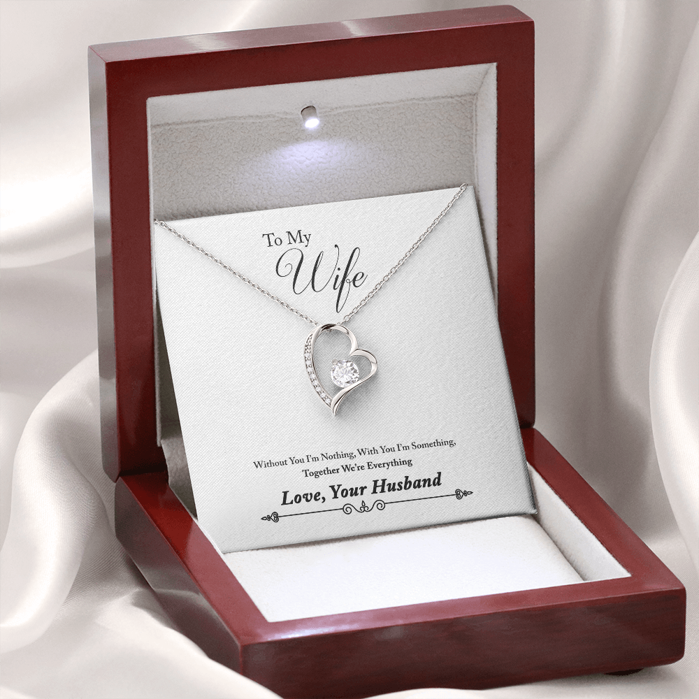 007 To My Wife - Forever Love Necklace With Mahogany Style Luxury Box