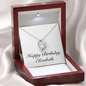 Happy Birthday Elizabeth - Forever Love Necklace With Mahogany Style Luxury Box